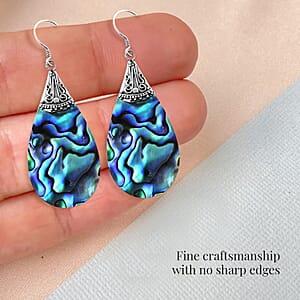 Abalone Shell Dangle Drop Earrings For Women in Sterling Silver