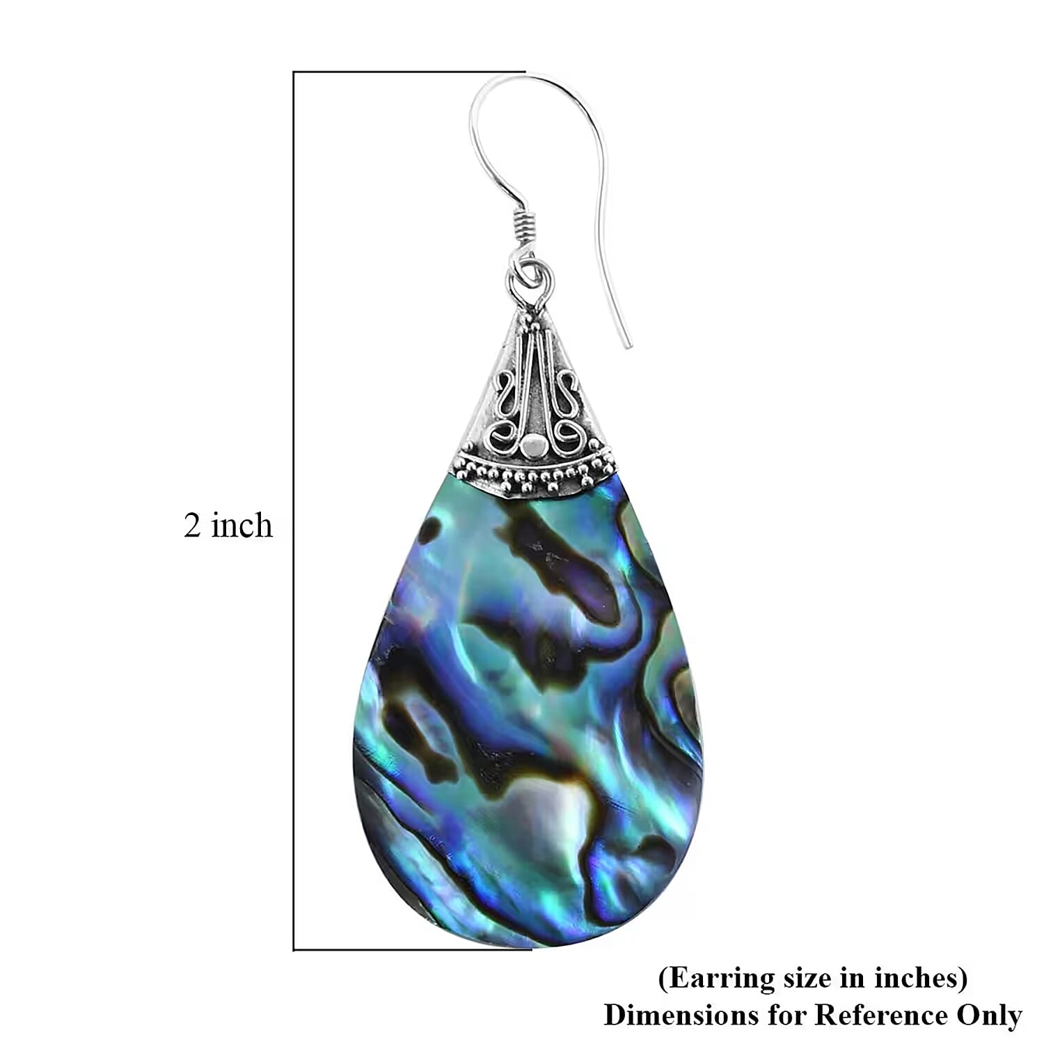 925 Sterling Silver Jewelry Natural Abalone Shell Drop Earrings for Women Unique - Picture 7 of 14