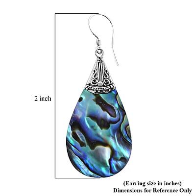 Abalone Shell Dangle Drop Earrings For Women in Sterling Silver