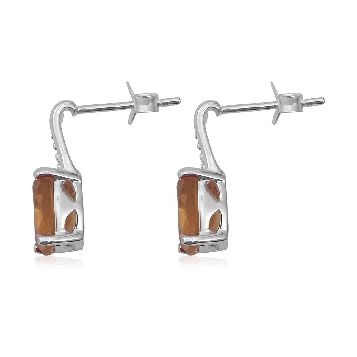 Brazilian Citrine Earrings in Sterling Silver 3.44 ctw image number 2