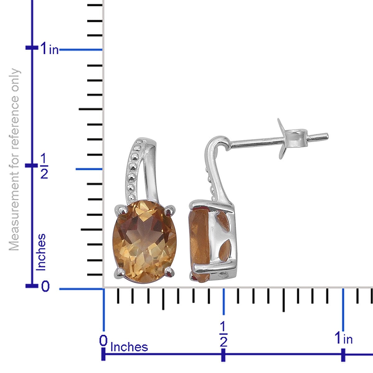 Brazilian Citrine Earrings in Sterling Silver 3.44 ctw image number 3