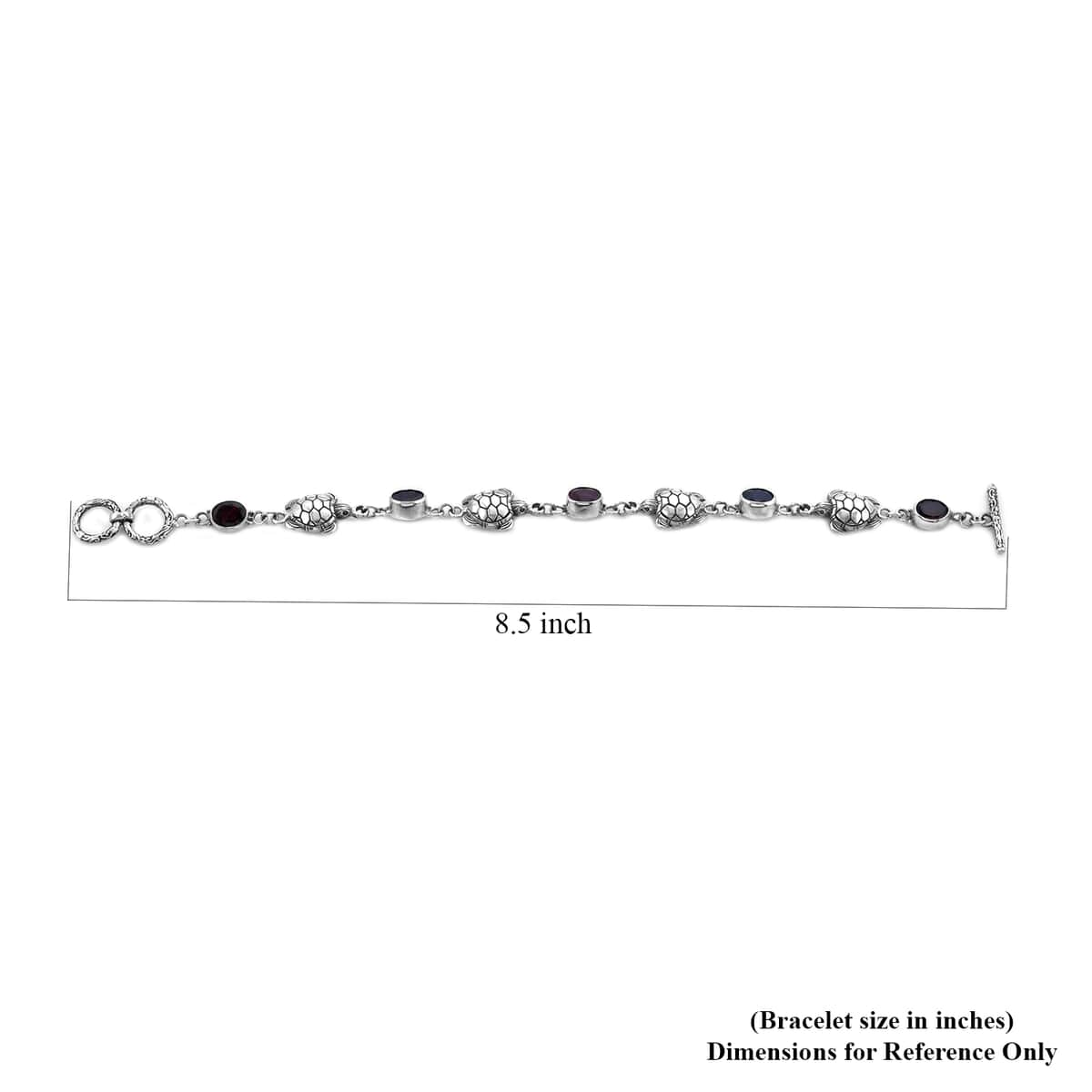 BALI LEGACY 7.75 ctw Niassa Ruby, Multi Gemstone Bracelet in Sterling Silver (7.50 In) 12.40 Grams image number 4