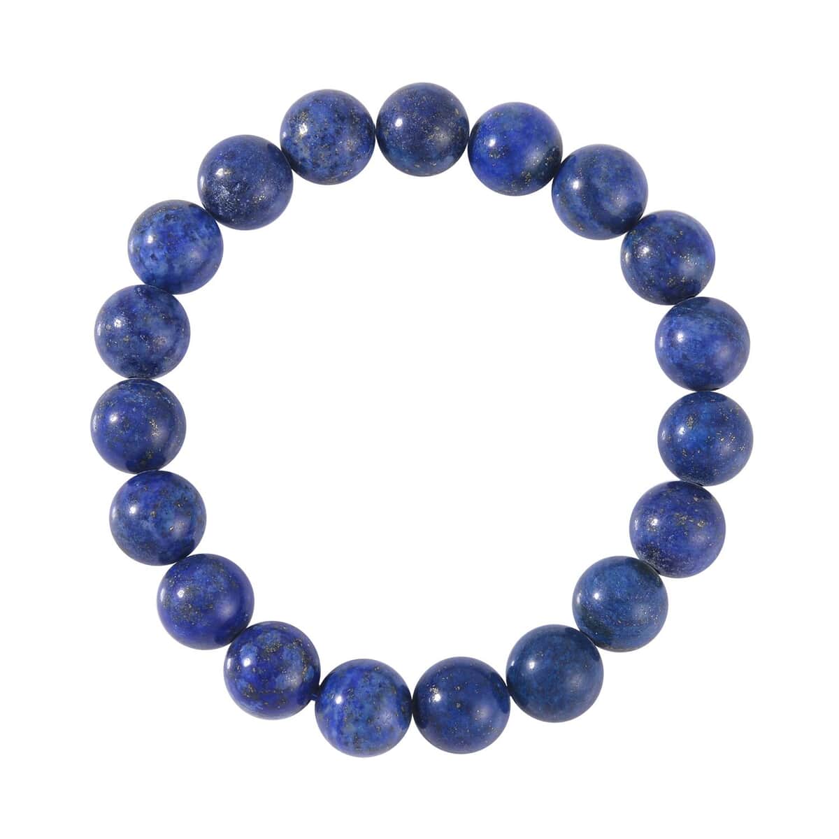 Lapis Lazuli Beaded Stretch Bracelet, Earrings and Necklace (18 Inches) with Lobster Clasp in Sterling Silver 211.00 ctw image number 6