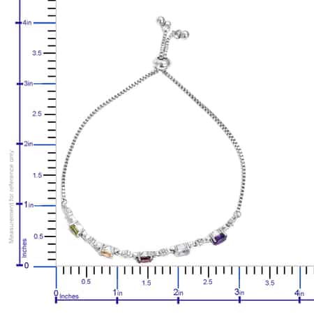 Multi Gemstone Bolo Bracelet in Stainless Steel 2.50 ctw image number 6