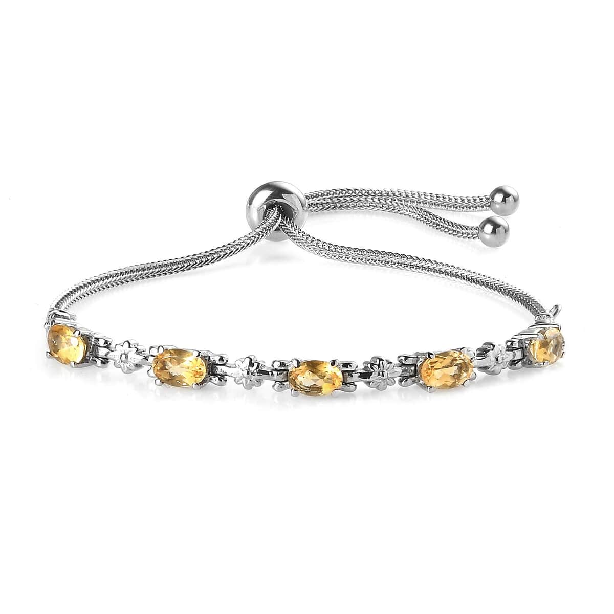 Brazilian Citrine Bolo Bracelet in Stainless Steel 2.15 ctw image number 0