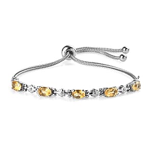 Brazilian Citrine Bolo Bracelet in Stainless Steel 2.15 ctw