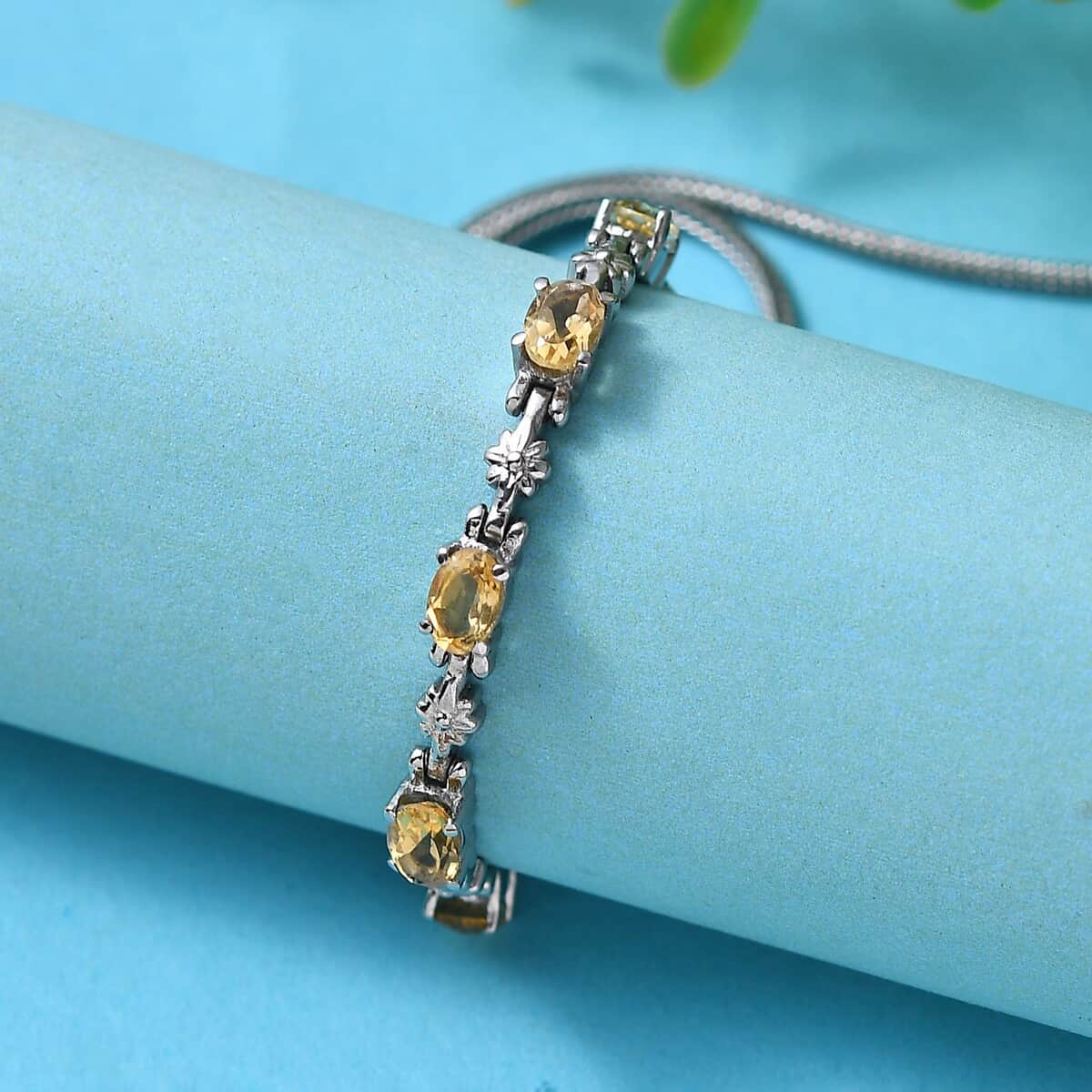 Brazilian Citrine Bolo Bracelet in Stainless Steel 2.15 ctw image number 2