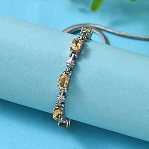 Brazilian Citrine Bolo Bracelet in Stainless Steel 2.15 ctw