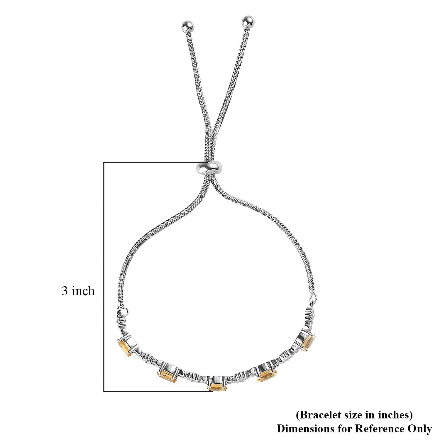 Brazilian Citrine Bolo Bracelet in Stainless Steel 2.15 ctw