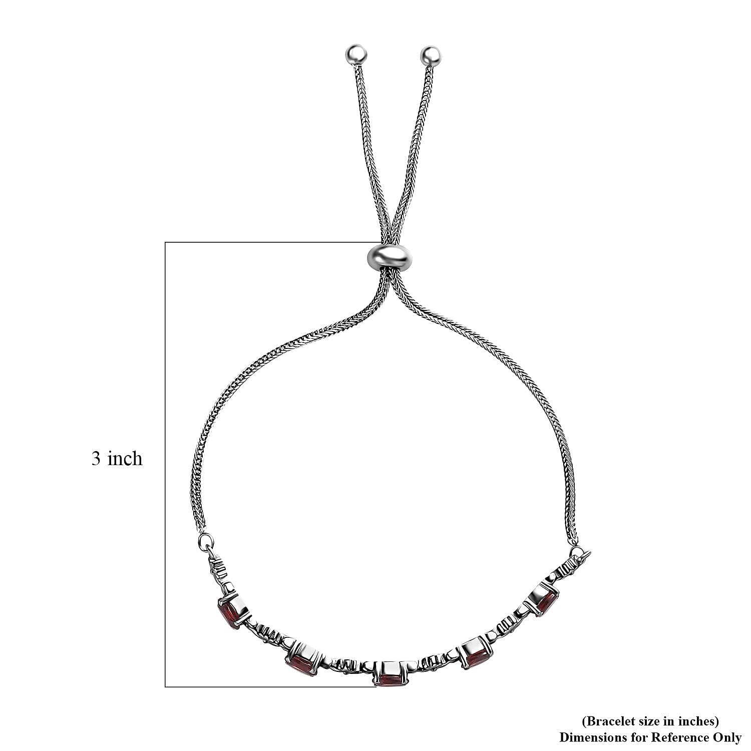 Mozambique Garnet 2.70 ctw Bolo Bracelet in Stainless Steel