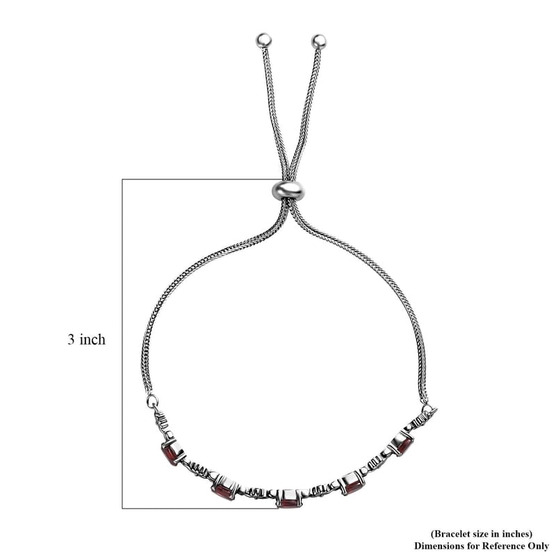 Mozambique Garnet 2.70 ctw Bolo Bracelet in Stainless Steel