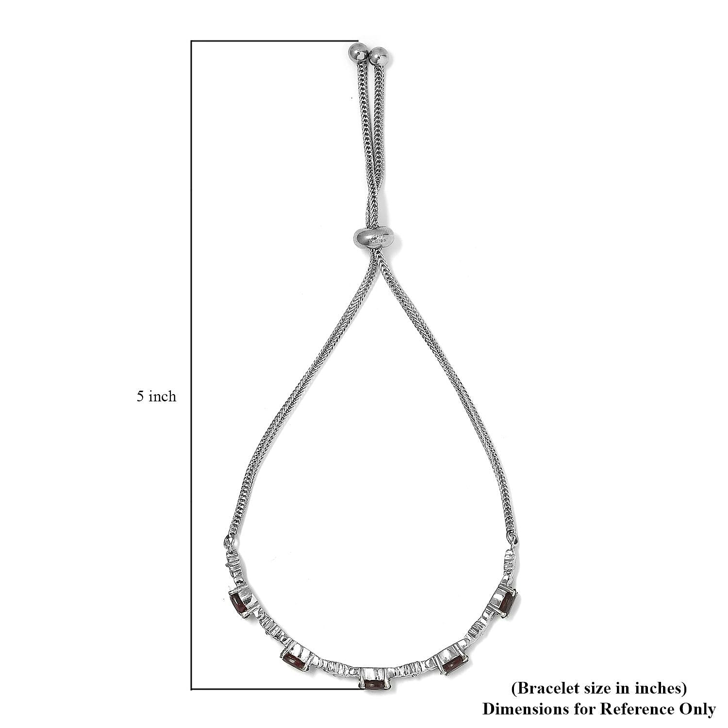Mozambique Garnet 2.70 ctw Bolo Bracelet in Stainless Steel