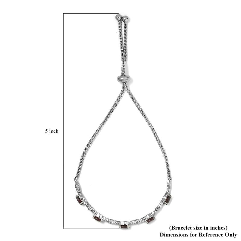 Mozambique Garnet 2.70 ctw Bolo Bracelet in Stainless Steel
