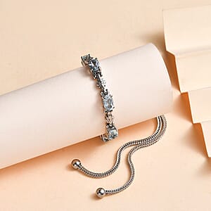 Sky Blue Topaz 2.75 ctw Bolo Bracelet in Stainless Steel