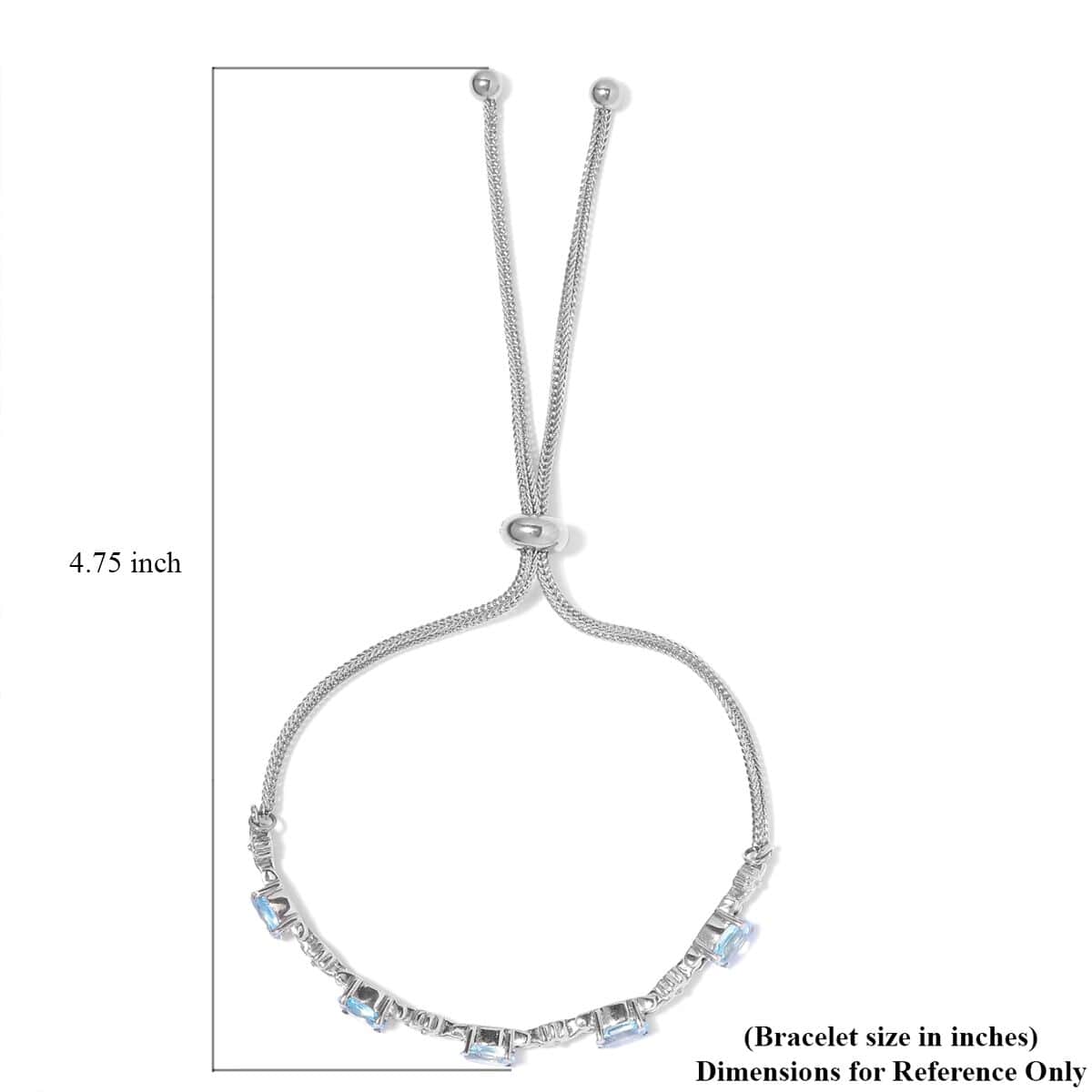 Sky Blue Topaz Bolo Bracelet in Stainless Steel 2.75 ctw image number 4