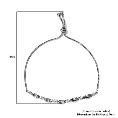 Sky Blue Topaz 2.75 ctw Bolo Bracelet in Stainless Steel