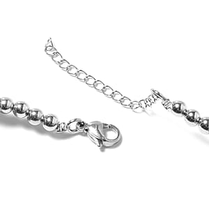 Amethyst Chips Multi Strand Necklace 18-20 Inches in Oxidized Silvertone and Stainless Steel 994.00 ctw