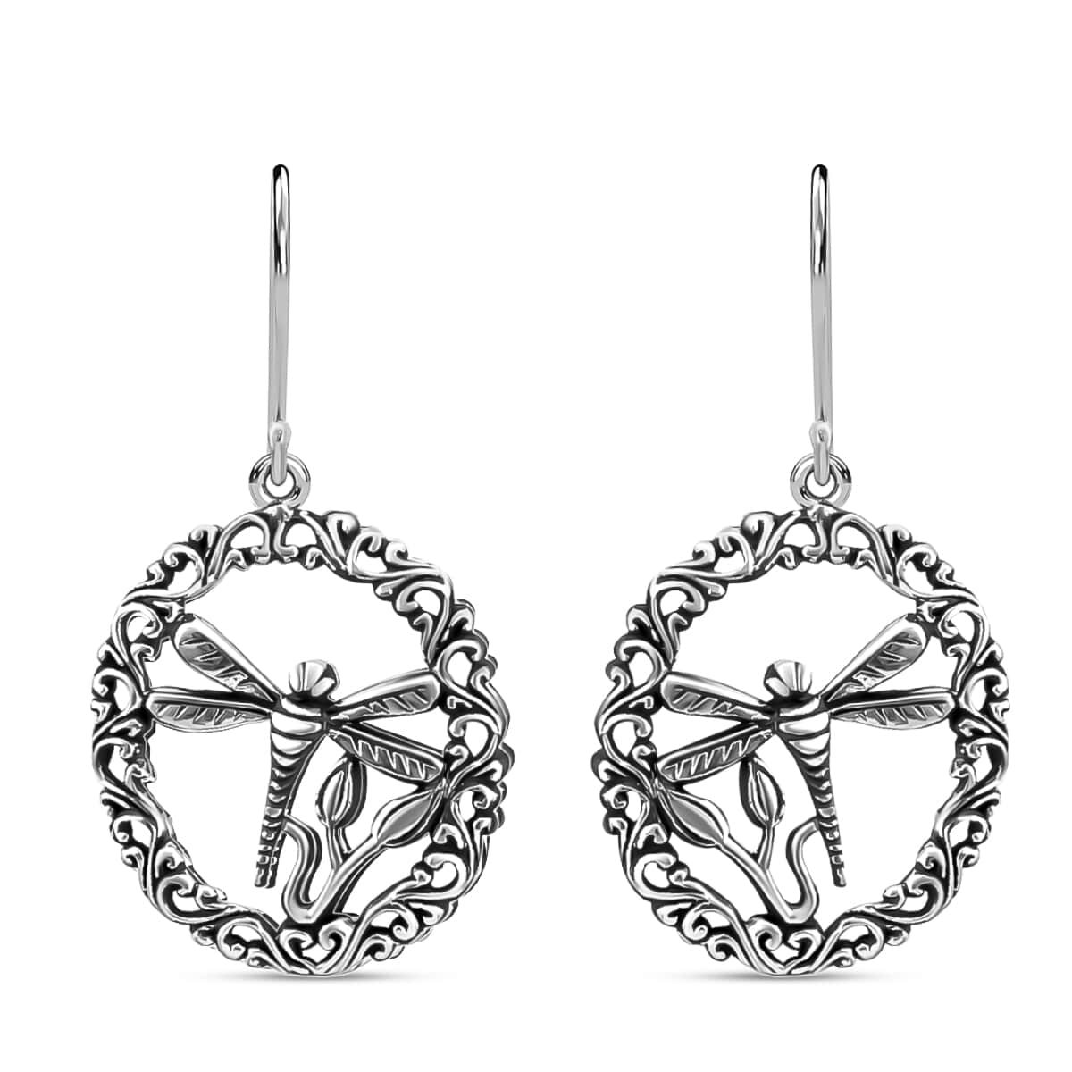 Mother’s Day Gift Bali Legacy Sterling Silver Dragonfly Earrings 4.35 Grams image number 0