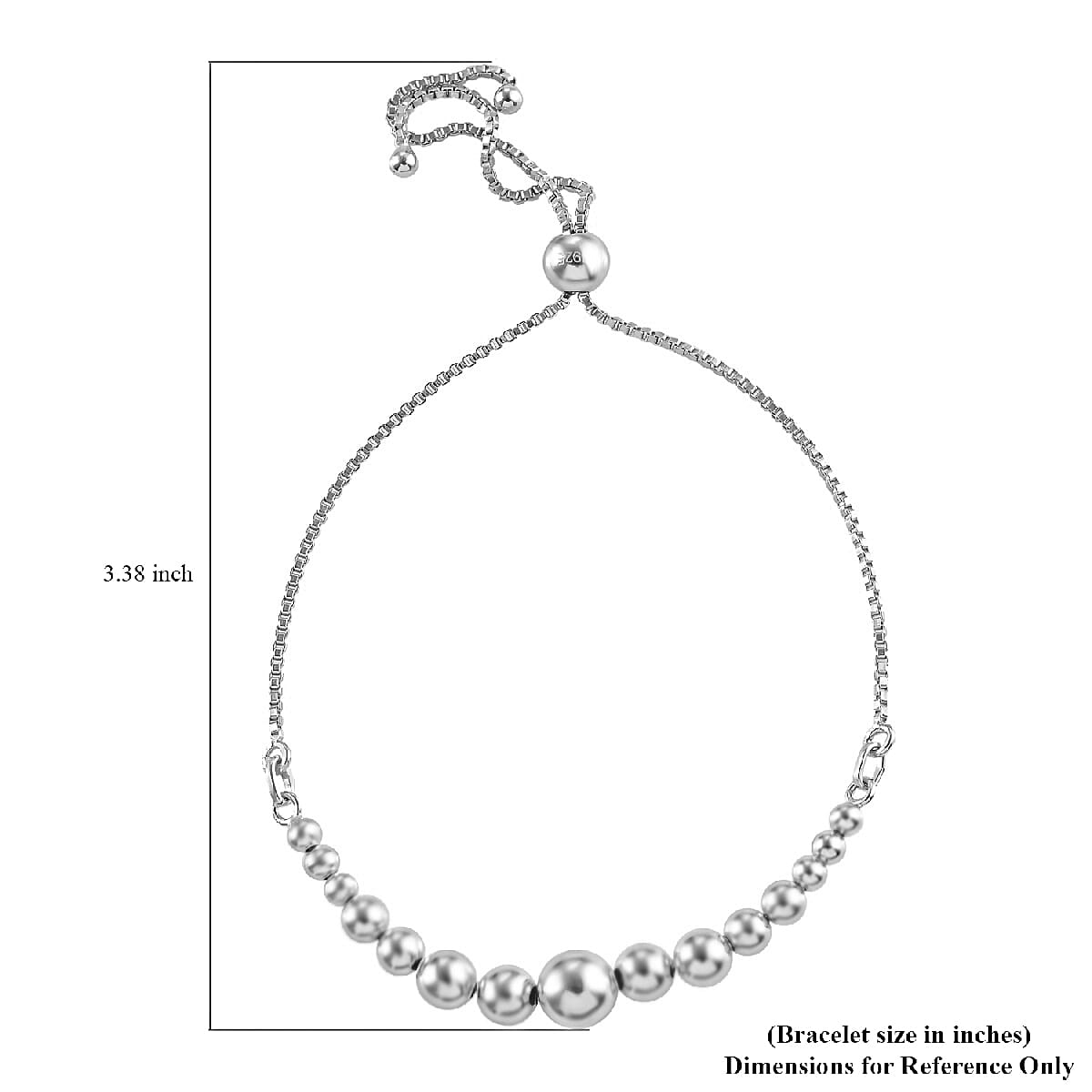 Sterling Silver Bolo Bracelet 4.40 Grams