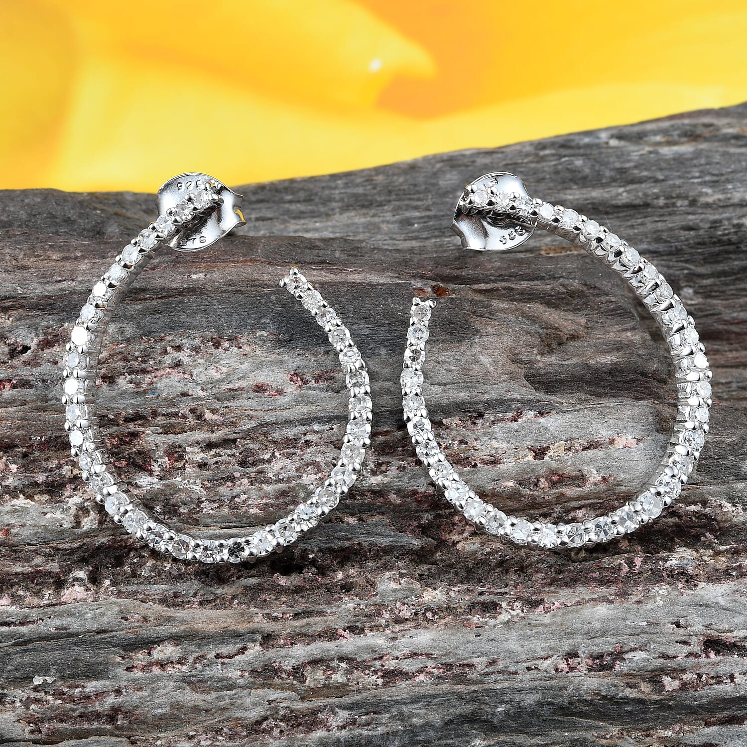 Diamond Earrings in Sterling Silver 1.20 ctw