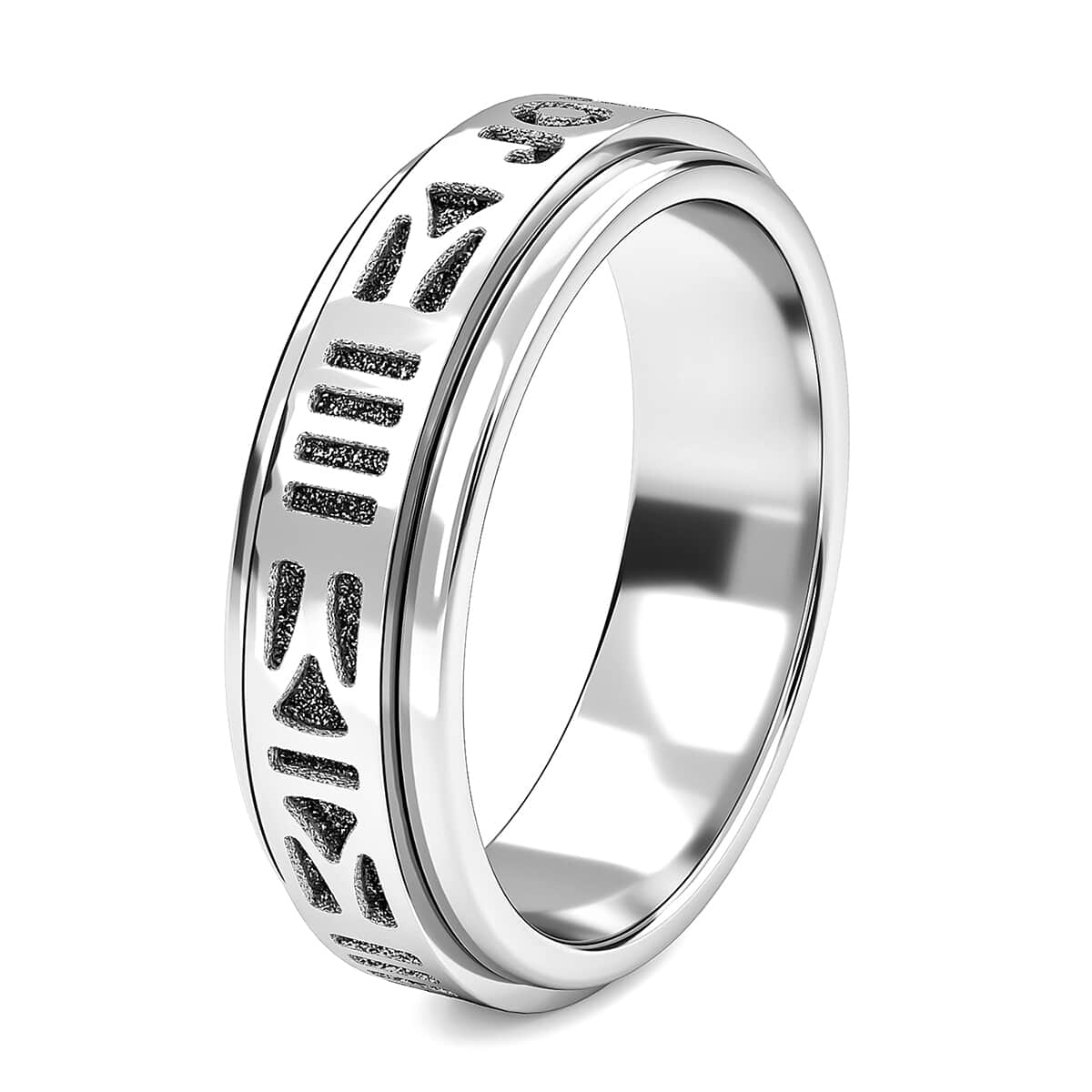Sterling Silver Joy Spinner Ring, Anxiety Ring for Women, Fidget Rings for Anxiety for Women, Stress Relieving Anxiety Ring, Promise Rings (Size 11.0) (4.35 g) image number 6