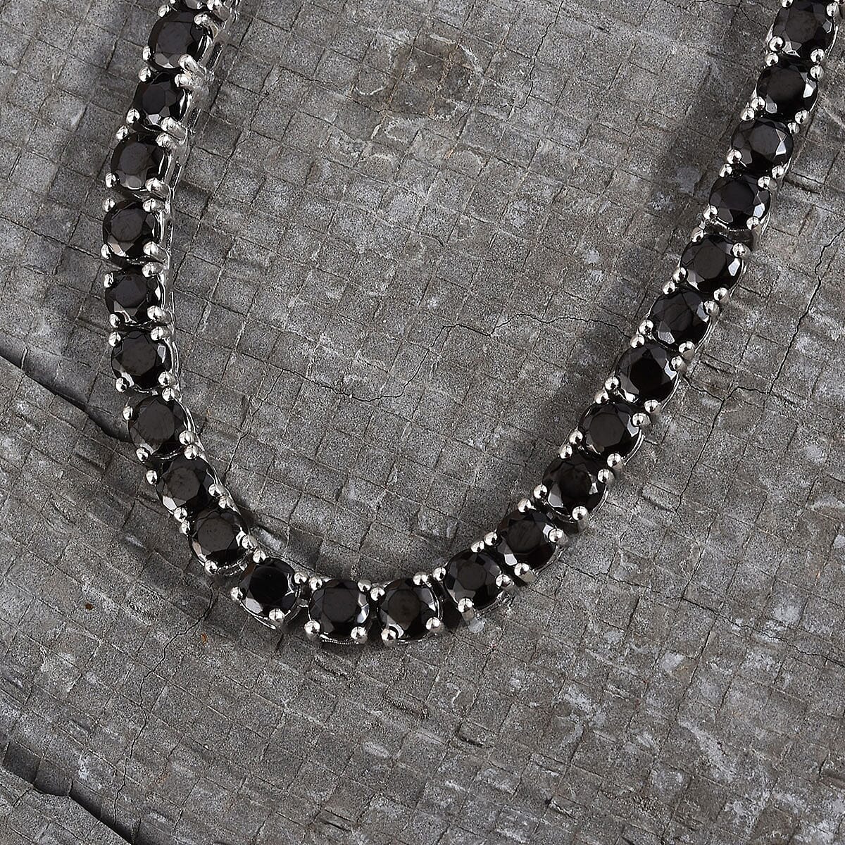 Shungite 18.00 ctw Tennis Necklace in Platinum Over Sterling Silver 18 Inches
