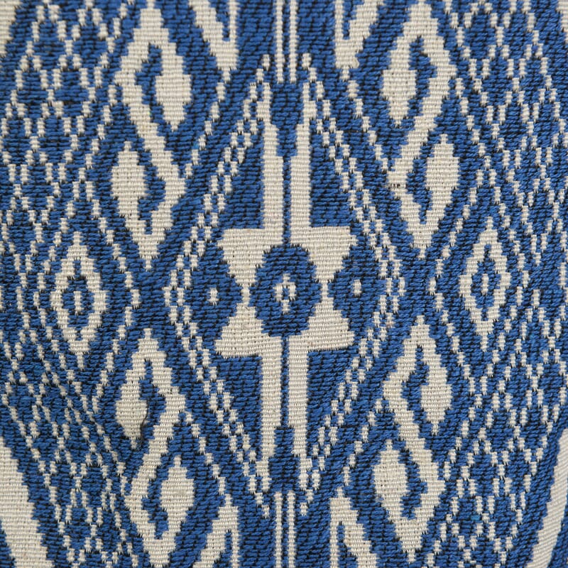 Blue Geometric Woven Vest- S (Polyester/Cotton)