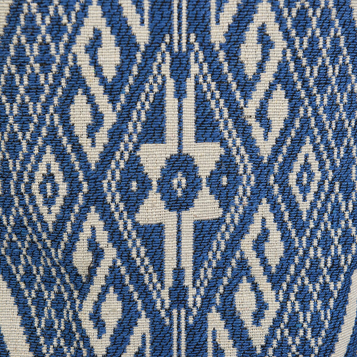 Blue Geometric Woven Vest- S (Polyester/Cotton) image number 4