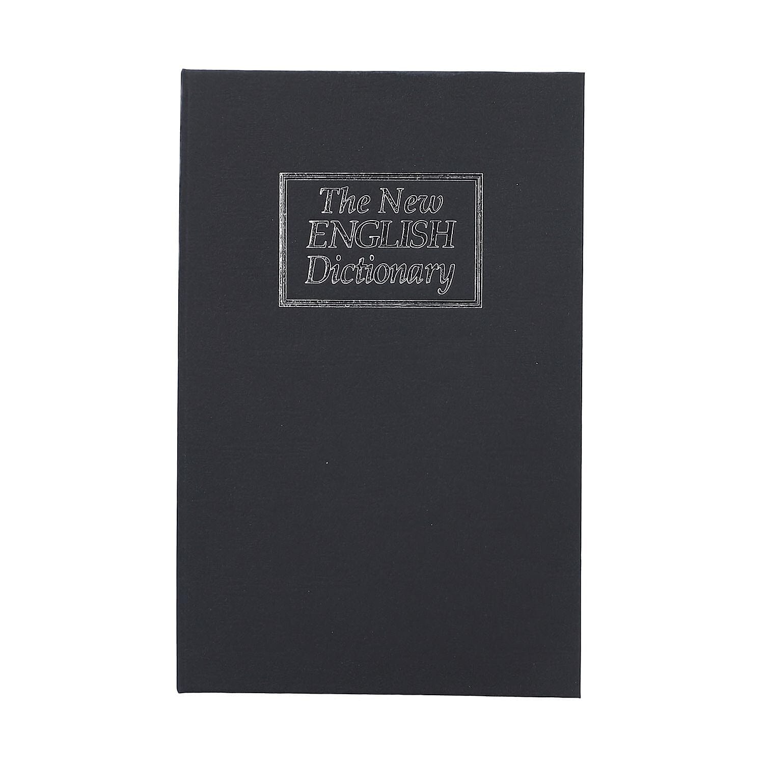 Small Dictionary Diversion Secret Hidden Book Safe with Key Lock - Black