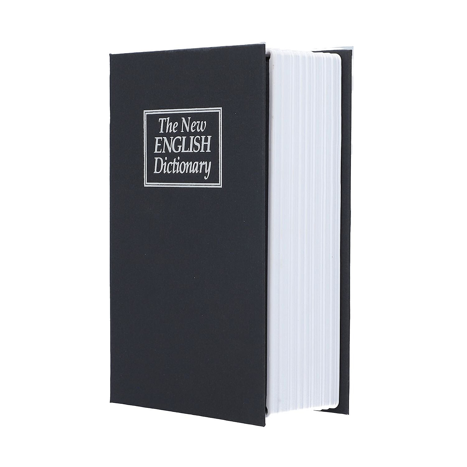 Small Dictionary Diversion Secret Hidden Book Safe with Key Lock - Black