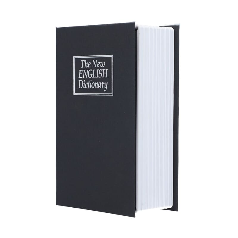 Small Dictionary Diversion Secret Hidden Book Safe with Key Lock - Black