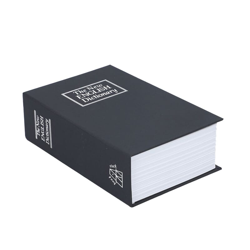 Small Dictionary Diversion Secret Hidden Book Safe with Key Lock - Black