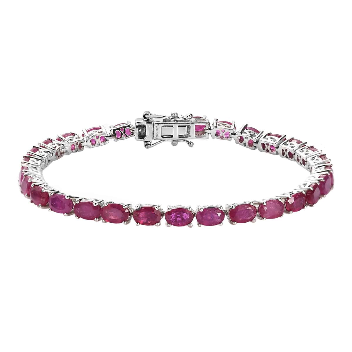 Niassa Ruby (FF) Tennis Bracelet in Platinum Over Sterling Silver (7.25 In) 18.65 ctw image number 0