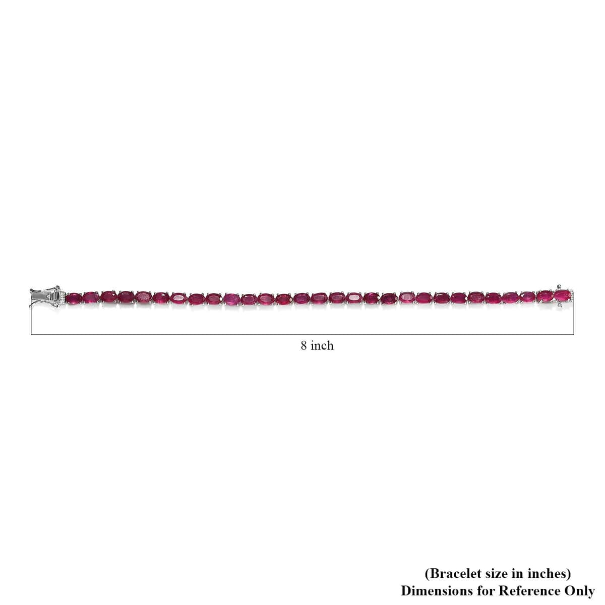 Niassa Ruby (FF) Tennis Bracelet in Platinum Over Sterling Silver (7.25 In) 18.65 ctw image number 4
