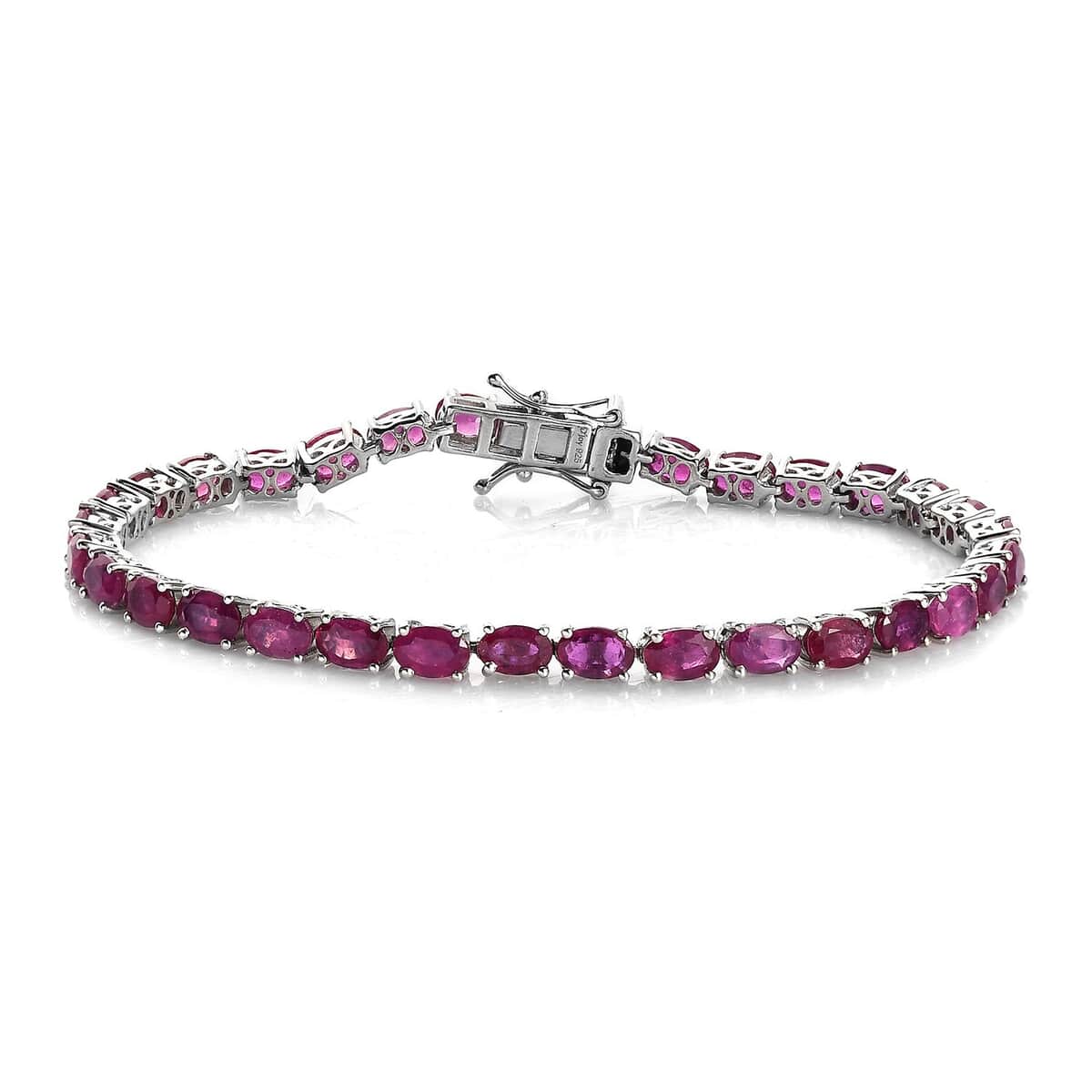 Niassa Ruby (FF) Tennis Bracelet in Platinum Over Sterling Silver (8.00 In) 20.50 ctw image number 0