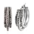 Hematite Earrings in Black Oxidized Stainless Steel, Hematite Hoops For Women  2.00 ctw image number 0