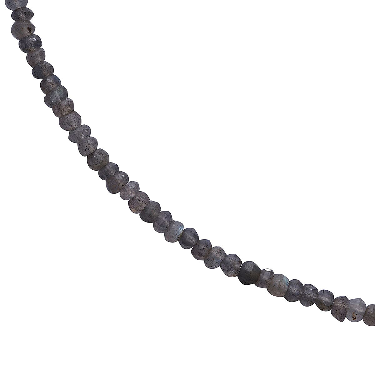 Malagasy Labradorite Beaded Necklace 18 Inches in Sterling Silver 37.00 ctw