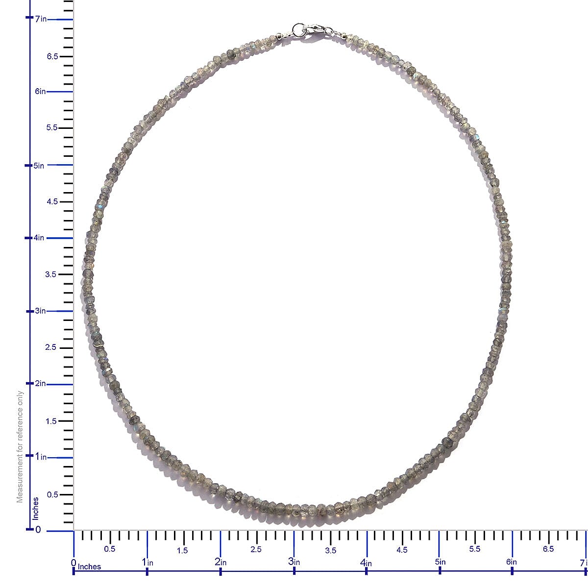 Malagasy Labradorite Beaded Necklace 18 Inches in Sterling Silver 37.00 ctw