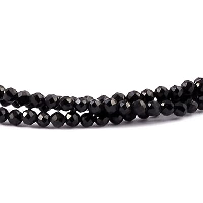 Thai Black Spinel 22.00 ctw Beaded Multi Strand Bracelet in Sterling Silver (7.50 In)