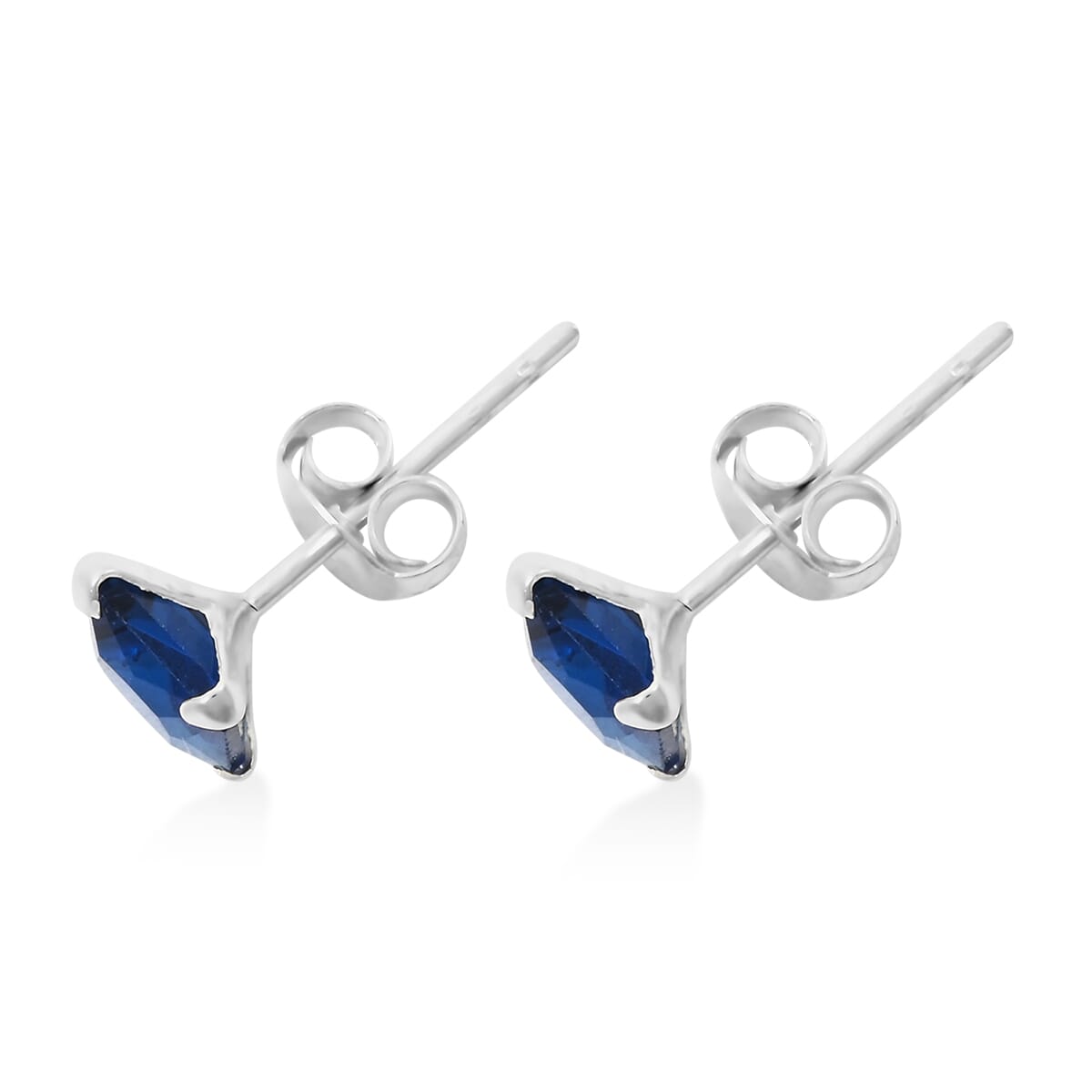 Simulated Blue and Green Daimond Drop Earrings in Rhodium Over Sterling Silver 2.20 ctw image number 3