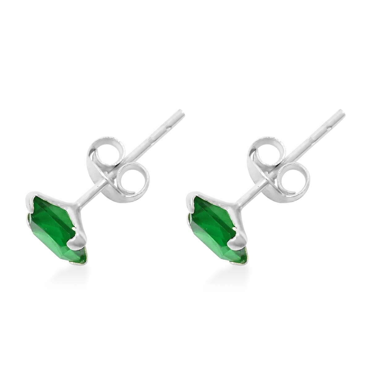 Simulated Blue and Green Daimond Drop Earrings in Rhodium Over Sterling Silver 2.20 ctw image number 6