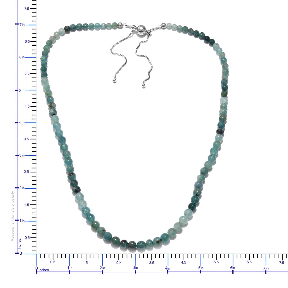 Shades of Grandidierite Beaded Bolo Necklace in Platinum Over Sterling Silver 113.00 ctw  image number 3