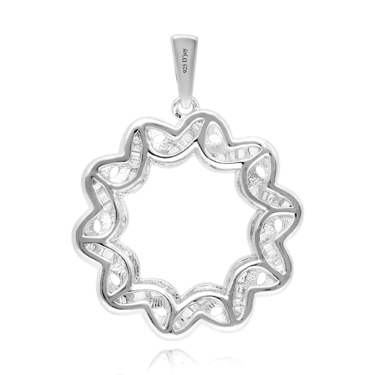 Diamond Necklace in Platinum Plated Sterling Silver, Twisted Pendant For Women, Diamond Gifts For Her 0.33 ctw (18 Inches) image number 6