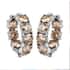Simulated Champagne Diamond Earrings in Stainless Steel, Inside Out Hoops, Simulated Diamond Jewelry For Women image number 0