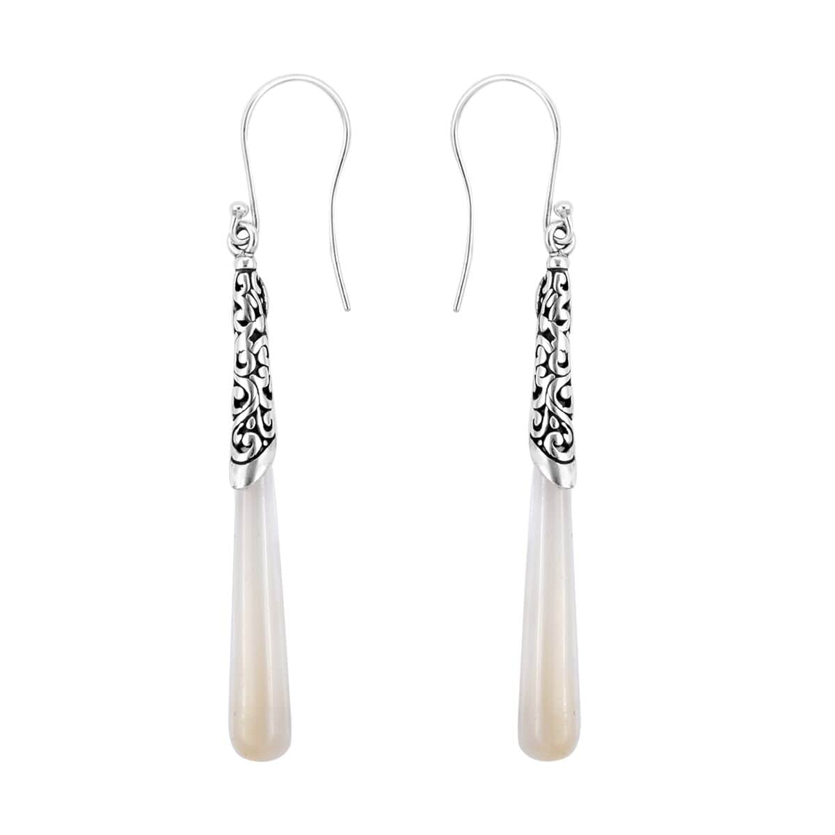 Mother’s Day Gift Mother of Pearl Drop Earrings in Sterling Silver image number 0