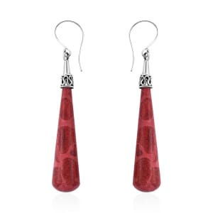 Sponge Coral Drop Earrings in Sterling Silver
