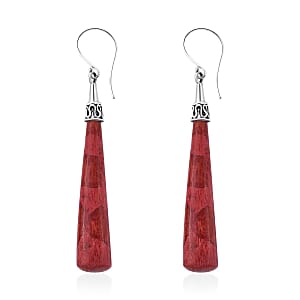 Sponge Coral Drop Earrings in Sterling Silver
