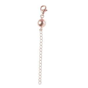 14K Rose Gold Over Sterling Silver Magnetic Ball Clasp Extender, Jewelry Extender with Lobster Clasp, Silver Clasp Extension, 3 inch Magnetic Ball Extender in Silver 2.20 Grams