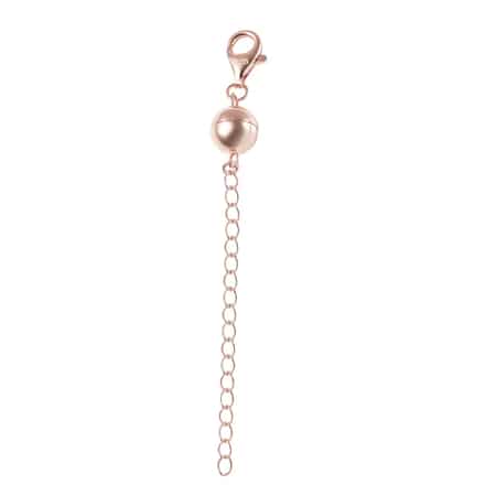 14K Rose Gold Over Sterling Silver Magnetic Ball Clasp Extender, Jewelry Extender with Lobster Clasp, Silver Clasp Extension, 3 inch Magnetic Ball Extender in Silver 2.20 Grams image number 0