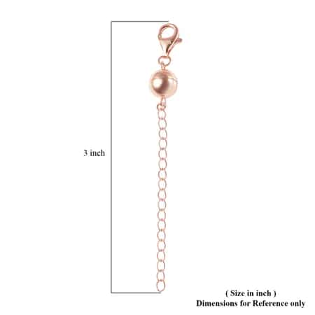 14K Rose Gold Over Sterling Silver Magnetic Ball Clasp Extender, Jewelry Extender with Lobster Clasp, Silver Clasp Extension, 3 inch Magnetic Ball Extender in Silver 2.20 Grams image number 6
